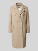 Drykorn Regular fit lange jas van kasjmiermix, model 'Bramcote' Zand