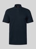 BOSS Orange Regular fit poloshirt met labelstitching, model 'Interlock' Donkerblauw