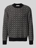 SELECTED HOMME Relaxed fit gebreide pullover van wolmix, model 'KEITH' Zwart