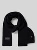 Marc O'Polo Mütze und Schal im Set aus reiner Baumwolle BLACK