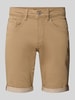 Petrol Slim Fit Jeansshorts im 5-Pocket-Design Modell 'JACKSON' Beige