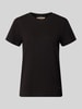 MOS MOSH Regular fit t-shirt met label-embleem model 'Dala' Zwart