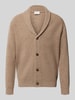 Profuomo Cardigan aus Woll-Mix mit Schalkragen Beige