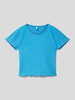 Only T-shirt met fijnrib, model 'KONNELLA' Blauw