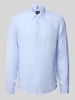 BOSS Regular Fit Leinenhemd mit Button-Down-Kragen Bleu