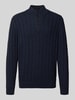 Fynch-Hatton Gebreide pullover met ribboorden Marineblauw