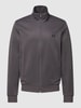 Fred Perry Sweatjacke mit Label-Stitching Anthrazit