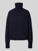 Lanius Gebreide pullover met opstaande kraag Marineblauw gemêleerd