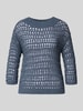Luisa Cerano Strickpullover mit Rundhalsausschnitt und 3/4-Arm Dunkelblau