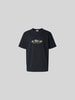 MAISON KITSUNE T-Shirt mit geripptem Rundhalsausschnitt Black