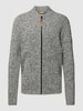 camel active Strickjacke mit Strukturmuster Mittelgrau