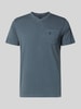 LERROS Regular Fit T-Shirt mit V-Ausschnitt Rauchblau
