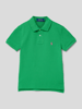 Polo Ralph Lauren Teens Koszulka polo o kroju slim fit z fakturowanym wzorem Zielony