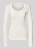 OPUS Slim Fit Langarmshirt aus Baumwoll-Modal-Mix Modell 'Sorana' Offwhite