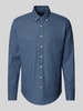 Fynch-Hatton Regular Fit Flanellhemd mit Button-Down-Kragen Hellblau