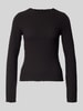 VERO MODA Regular Fit Langarmshirt aus Baumwoll-Mix Modell 'ZIA' Black