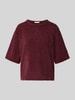 FREE/QUENT Relaxed Fit T-Shirt in Strick-Optik Modell 'Tempo' Bordeaux