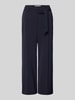 Raffaello Rossi Regular fit stoffen broek met vaste persplooien, model 'AGATHA' Marineblauw