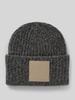 MaxMara Leisure Beanie mit Label-Patch Modell 'BASTIA' Anthrazit