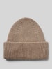 Profuomo Beanie mit breitem Umschlag Dunkelbraun Melange