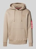 Alpha Industries Hoodie met labelpatch Zand