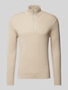 Only & Sons Regular fit gebreide pullover met opstaande kraag, model 'PHIL' Beige gemêleerd