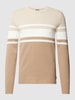 Only & Sons Strickpullover mit Streifenmuster Modell 'NIGUEL' Beige