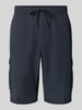 BOSS Green Tapered fit bermuda met cargozakken Donkerblauw