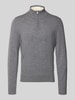 BOSS Regular fit schipperstrui van een mix van scheerwol en kasjmier, model 'HEMARLO' Middengrijs