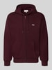 Lacoste bluza rozpinana o kroju regular fit z mieszanki bawełny Bordowy