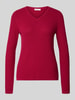 Christian Berg Woman Gebreide pullover met V-hals Fuchsia
