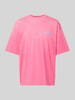 REVIEW T-shirt z nadrukiem z logo Mocnoróżowy
