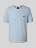 BOSS Regular fit T-shirt van mix van katoen en elastaan Lichtblauw