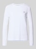 Gant Bluzka z długim rękawem, okrągłym dekoltem i wyhaftowanym logo Biały