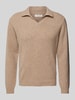 Casual Friday Strickpullover mit gerippten Abschlüssen Modell 'Karl' Camel Melange