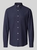 Only & Sons Slim Fit Leinenhemd mit Kentkragen Modell 'CAIDEN' Dunkelblau