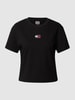 Tommy Jeans T-shirt met labelpatch Zwart