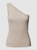 Gestuz Top met one shoulder-band, model 'Drew' Taupe