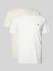 Tommy Jeans Slim fit T-shirt met labelprint in een set van 2 stuks Offwhite