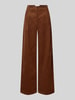 Style Icon Collection Uitlopende corduroy broek in moderne flared fit en hoge taille - curated by Maja Weyhe Hazelnoot
