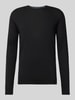 Christian Berg Men Regular Fit Strickpullover aus reiner Baumwolle mit Rundhalsausschnitt Black