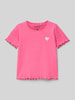 Blue Seven T-Shirt in Ripp-Optik mit Rundhalsausschnitt Pink