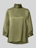 Milano Italy Regular Fit Bluse mit Stehkragen Khaki