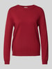 s.Oliver RED LABEL Regular Fit Strickpullover aus Viskose-Mix mit gerippten Abschlüssen Rot