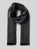 CK Calvin Klein Wollschal mit Allover-Stitching Modell 'Tonal' BLACK