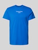 Tommy Jeans T-shirt met labelprint Koningsblauw