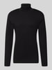 Christian Berg Men Regular Fit Longsleeve aus reiner Baumwolle mit Rollkragen Black