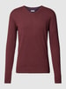 Tom Tailor Gebreide pullover met labelstitching, model 'BASIC' Bordeaux