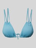 Calvin Klein Underwear Top bikini z fakturowanym wzorem model ‘TRIANGLE’ Morski