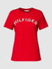 Tommy Hilfiger T-shirt met labeldetails Lichtrood